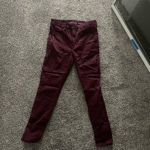 burgundy skinny stretch jeans size 6short